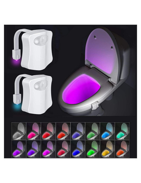Paquete de 2 luces nocturnas LED para inodoro con sensor Paquete de 2 luces nocturnas LED para inodoro con sensor