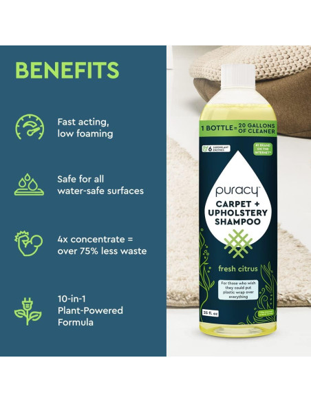 Detergente concentrado Puracy para limpieza de alfombras 0.71L Detergente concentrado Puracy para limpieza de alfombras 0.71L
