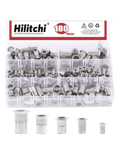 Kit de Tuercas Remachadas de Acero Inoxidable Hilitchi 180PCS