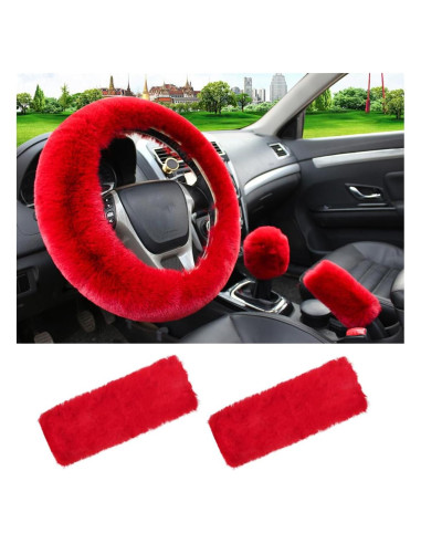 Juego de 5 Fundas de Volante Esponjosas Yourkar - Rojo