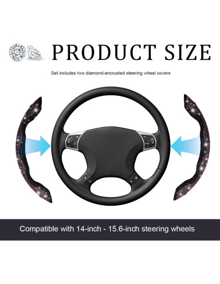 Funda de Volante Yourkar Rosa 15 Pulgadas Antideslizante Funda de Volante Yourkar Rosa 15 Pulgadas Antideslizante
