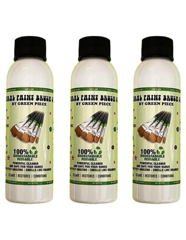 Limpiador de Pinceles Green Piece - Paquete de 3 Botellas 120 ml