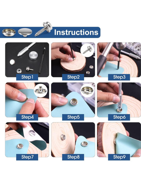 Kit de Botones de Lona 323 Piezas Meifuly Acero Inoxidable Kit de Botones de Lona 323 Piezas Meifuly Acero Inoxidable