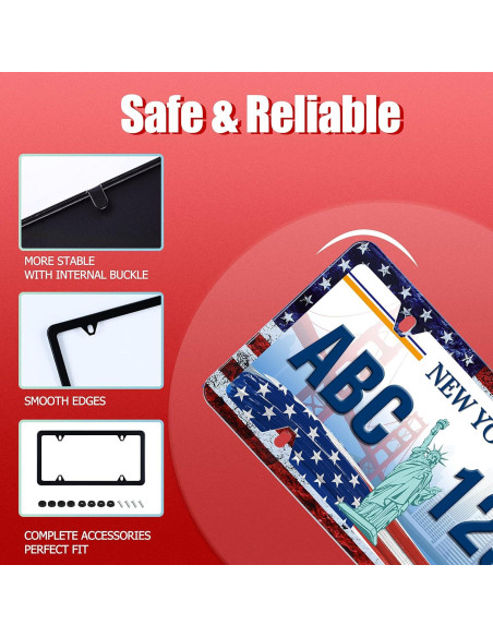 Marco de Placa de Licencia Acero Inoxidable UNINDREM Bandera Americana Marco de Placa de Licencia Acero Inoxidable UNINDREM Bandera Americana