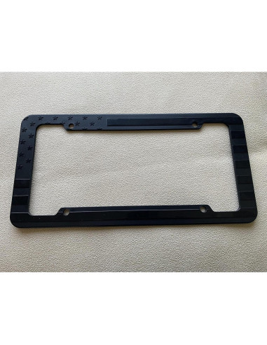 Marco de Placa de Licencia 3D Negro Hycoed con Bandera Americana