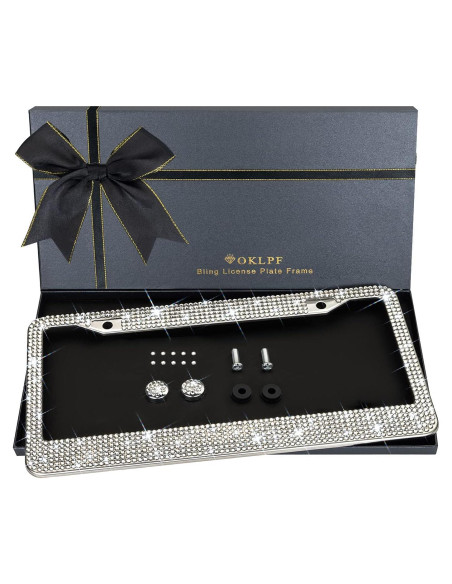 Marco de Placa de Licencia Brillante OKLPF con Rhinestones Marco de Placa de Licencia Brillante OKLPF con Rhinestones