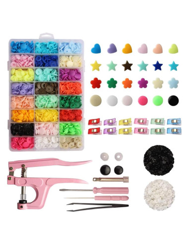 Kit de Botones a Presión YUSBUTON 473 Piezas para Costura