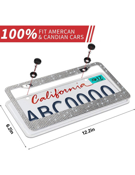 Marco de Placa de Licencia Brillante OKLPF con Rhinestones Marco de Placa de Licencia Brillante OKLPF con Rhinestones