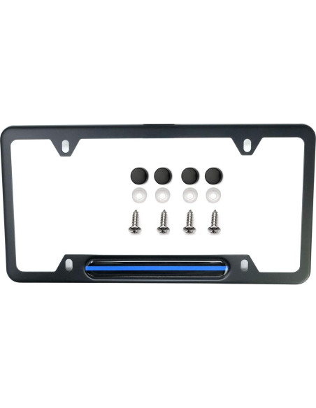 Marco de Placa de Licencia LFPartS Acero Inoxidable Negro 30.48x15.24cm Marco de Placa de Licencia LFPartS Acero Inoxidable Negro 30.48x15.24cm