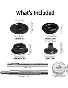 Kit de 320 Broches de Acero Inoxidable GTAAOY 15mm Negro 2