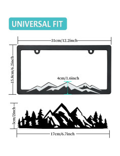 Marco de Placa de Licencia NJNYLLC Blanco Universal 30.5x15.2cm 2