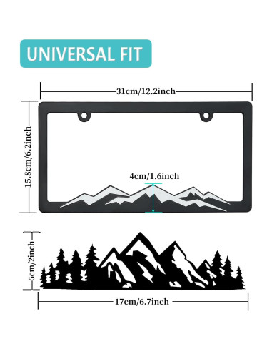 Marco de Placa de Licencia NJNYLLC Blanco Universal 30.5x15.2cm