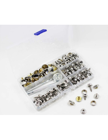 Kit de 180 Botones de Lona BetterJonny con Herramientas de Instalación
