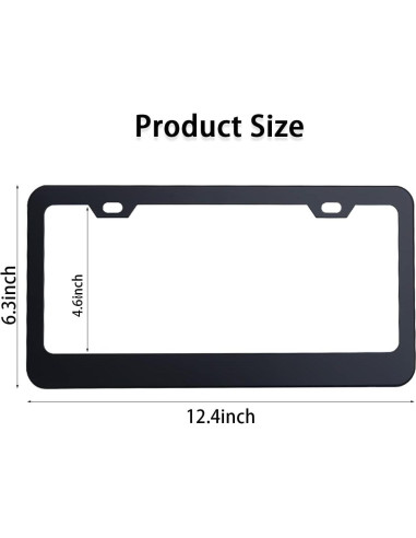 Marco de Placa de Licencia Ziciner 2 Pcs Acero Inoxidable Negro