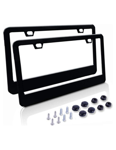 Marco de Placa de Licencia Big Ant Acero Inoxidable Negro - 2 Piezas