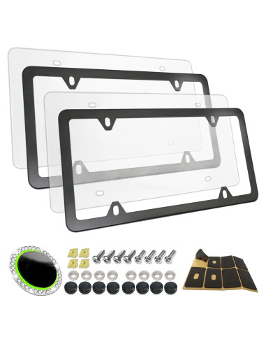 Cubierta de Placa de Licencia RCKJNJ Transparente y Marco Negro