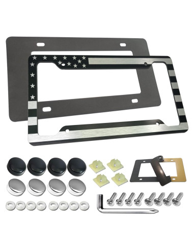 Marco de Placa de Licencia AOOTF Bandera Americana 15x30 cm