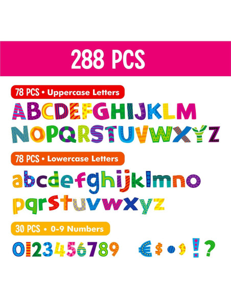 Conjunto de Letras y Números SpriteGru 288 Piezas Colorido Conjunto de Letras y Números SpriteGru 288 Piezas Colorido