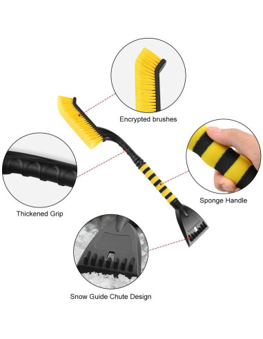 Cepillo de Nieve y Raspador de Hielo Qisan 63.5 cm 2 en 1