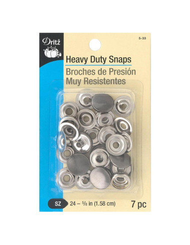 Broches de Alta Resistencia Dritz Gunmetal 1.59 cm - 7 Conjuntos
