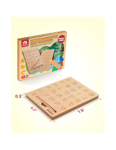 Tablero de Trazado de Letras de Madera Coogam 21.1x16 cm