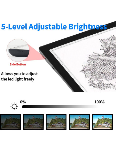 Tableta de Luz A4 KOBAIBAN Inalámbrica con Batería y 5 Niveles de Brillo Tableta de Luz A4 KOBAIBAN Inalámbrica con Batería y 5 Niveles de Brillo