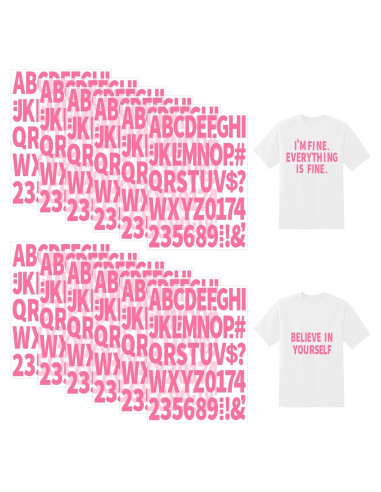 Set de Letras y Números de Planchar Metsyth 612 Piezas Rosa