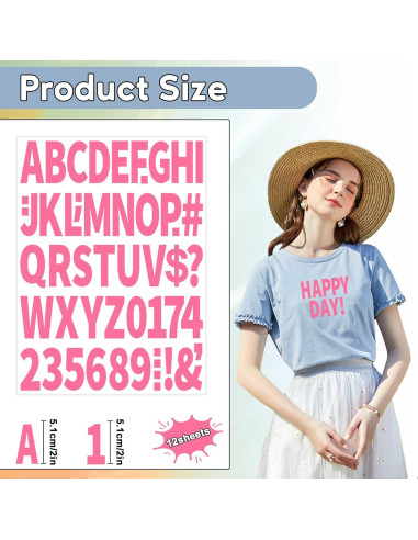 Set de Letras y Números de Planchar Metsyth 612 Piezas Rosa