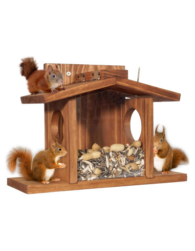 Comedero para Ardillas MIXUMON de Madera 5L - Estilo 2