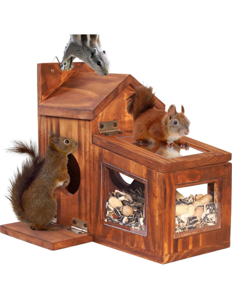 Comedero para Ardillas MIXUMON de Madera 29.5x16.5cm