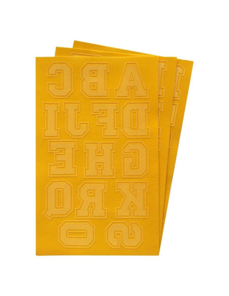Transferencia de Letras y Números Flock Magfok Oro 3 Hojas Transferencia de Letras y Números Flock Magfok Oro 3 Hojas