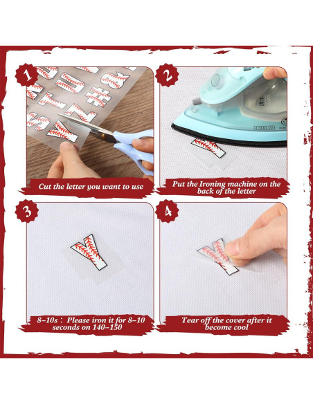 Outus Letras de Transferencia de Calor 372 Pcs Béisbol 3.8 cm Outus Letras de Transferencia de Calor 372 Pcs Béisbol 3.8 cm