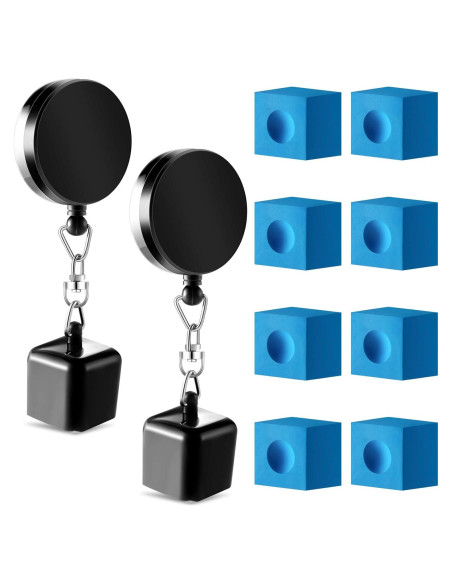 Set de Soporte y Tizas para Taco de Billar Wettarn - 2 Soportes y 8 Tizas Set de Soporte y Tizas para Taco de Billar Wettarn - 2 Soportes y 8 Tizas