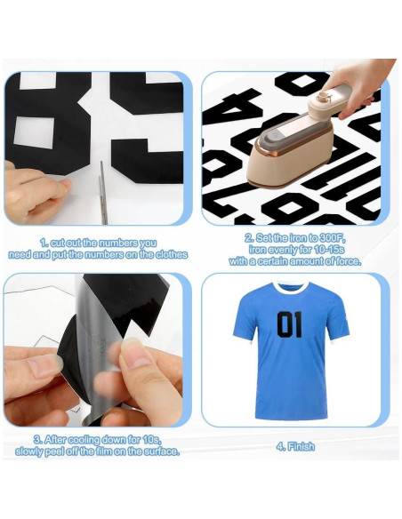 Números de Planchar Negros 22 Piezas 12.7 cm para Camisetas Números de Planchar Negros 22 Piezas 12.7 cm para Camisetas