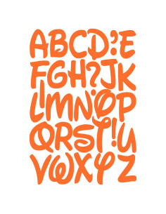Letras de Planchar Naranja Iron 'Em 5.08 cm Dura-Felt 64 Piezas