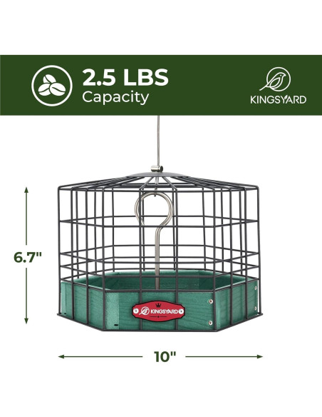 Alimentador de Aves a Prueba de Ardillas Kingsyard Verde 2.27kg Alimentador de Aves a Prueba de Ardillas Kingsyard Verde 2.27kg