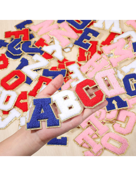 104 Parches Bordados Letras A-Z Geosar 6 cm Color Brillante 104 Parches Bordados Letras A-Z Geosar 6 cm Color Brillante