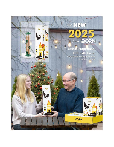 Comedero para Aves iBorn 6 Puertos Metal Verde 35.56 cm