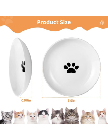 Plato de Cerámica para Gatos Peppapet 15cm - Antifatiga Bigotes Plato de Cerámica para Gatos Peppapet 15cm - Antifatiga Bigotes