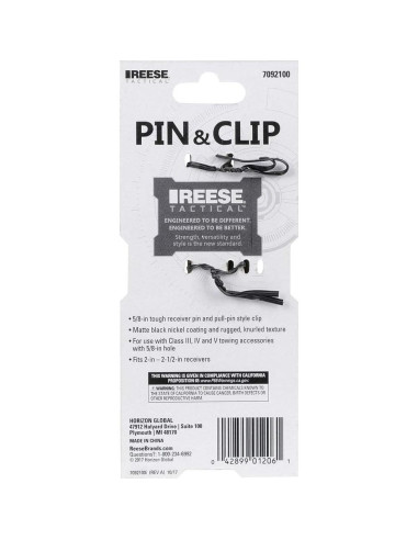 Pasador y Clip Táctico Reese Towpower 7092100 5/8" Pewter