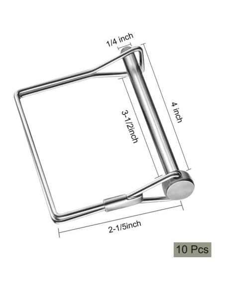 Pasadores de Bloqueo de Alambre Sunnyway 10 Pcs 4" Acero Inoxidable Pasadores de Bloqueo de Alambre Sunnyway 10 Pcs 4" Acero Inoxidable