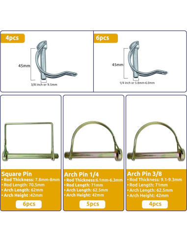 Kit de Pasadores y Clips para Remolque 232 Pcs PINAILER