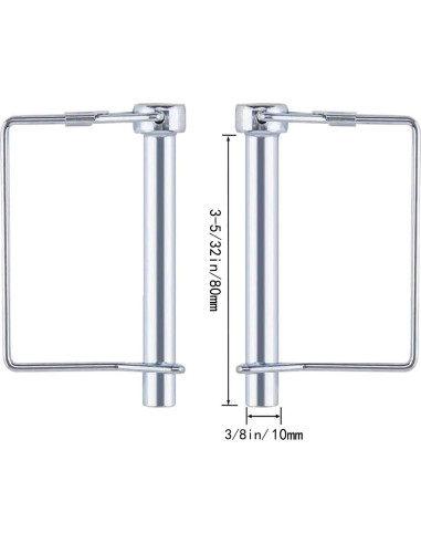 Pasador de Enganche Truleego 3/8" x 8 cm Acero Galvanizado 2 Pzas