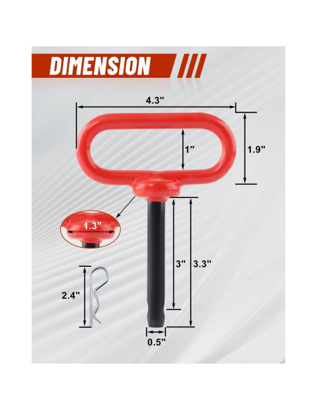 Pasador de Enganche EilxMag 1/2" x 3" Rojo 2-Pack 680kg Pasador de Enganche EilxMag 1/2" x 3" Rojo 2-Pack 680kg