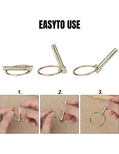 Kit de Pasadores de Seguridad Comonc 3/8" Galvanizados 6PCS