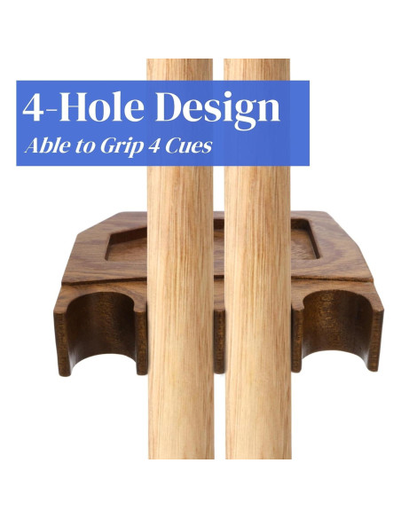 Soporte de Taco de Billar Eorbow de Madera Sapele 4 Agujeros Soporte de Taco de Billar Eorbow de Madera Sapele 4 Agujeros