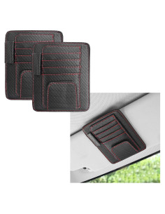 Organizador de Visera de Sol para Auto Yourkar 2 PCS Cuero