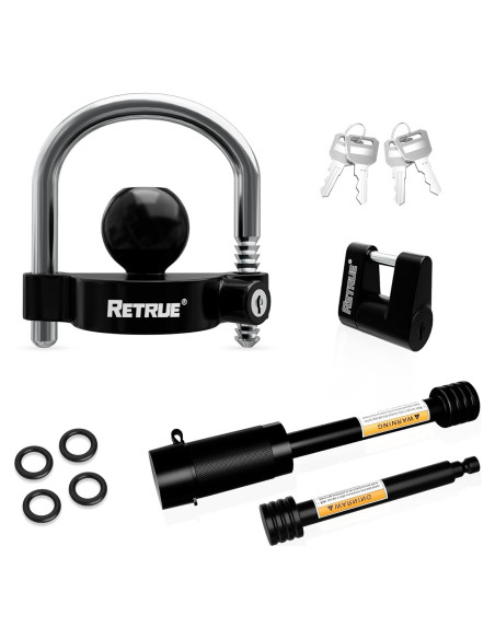 Juego de Cerraduras para Remolque RETRUE - Kit Universal Negro Juego de Cerraduras para Remolque RETRUE - Kit Universal Negro