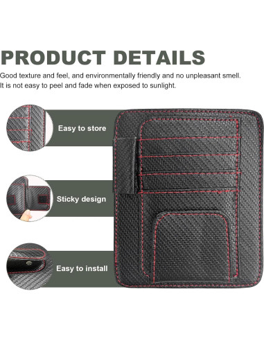 Organizador de Visera de Sol para Auto Yourkar 2 PCS Cuero