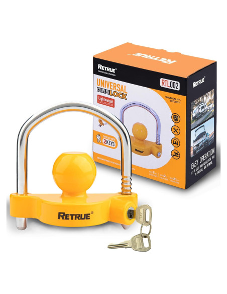 Cerradura Universal para Acoplador de Remolque RETRUE RTL002 Amarillo Cerradura Universal para Acoplador de Remolque RETRUE RTL002 Amarillo
